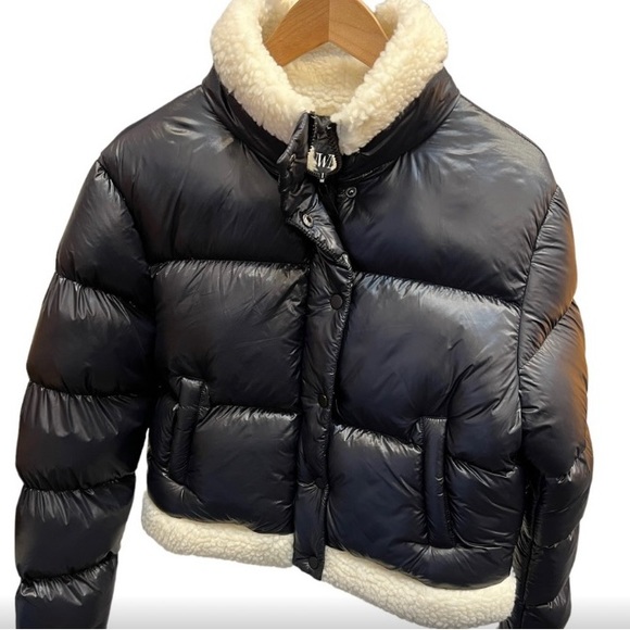 ANWND Jackets & Blazers - Women’s Black Sherpa Trimmed Puffer Jacket NWT